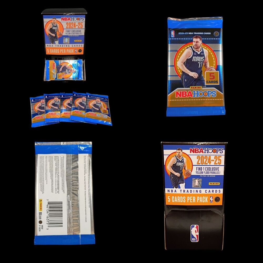 NEW 2024-25 Panini NBA Hoops Basketball 5 Card Pack One Exclusive Per Pack Chase